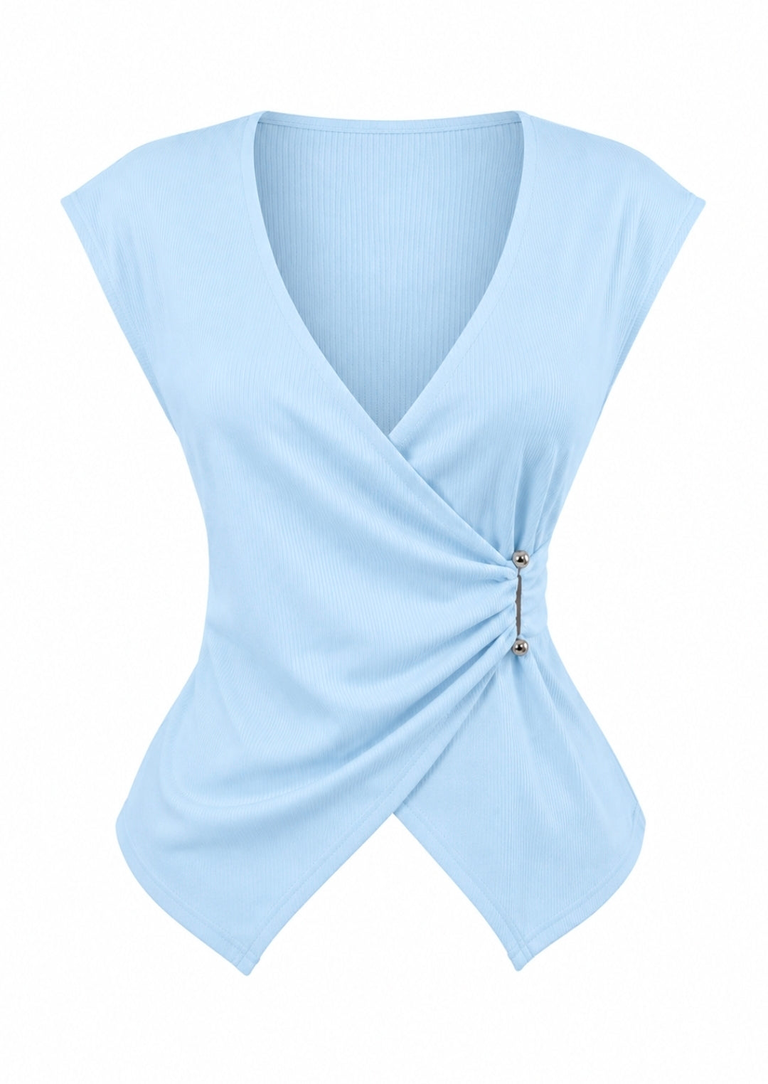 Camisa V Baby Blue