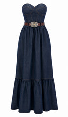 Traje strapless en denim
