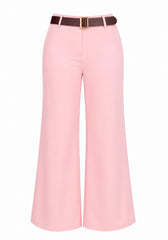Pantalón Palazzo Rosa Empolvado con Correa Strech