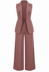 Set Colombiano Long Vest & Pantalón Café