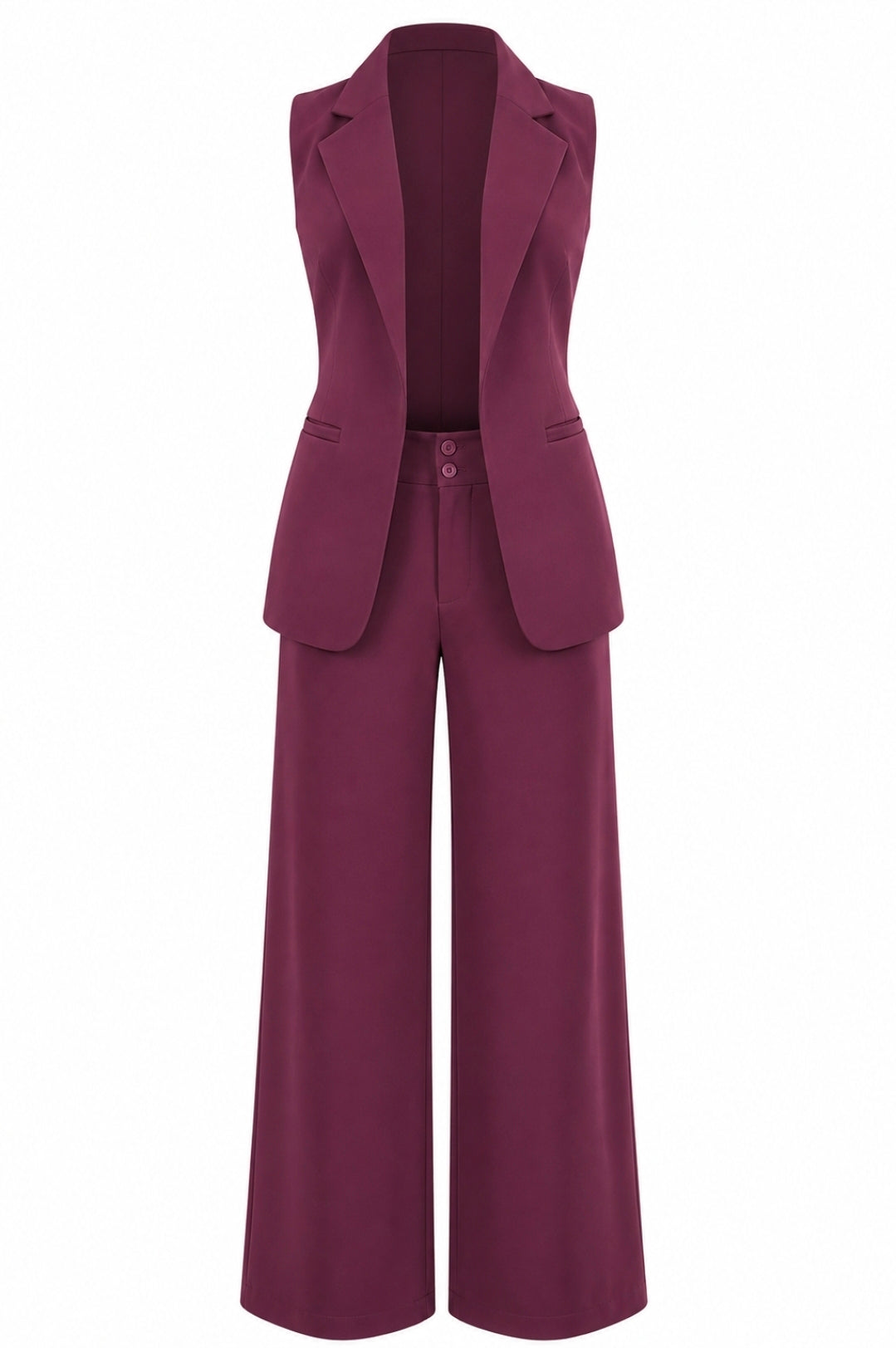 Set Colombiano Long Vest & Pantalón Vino