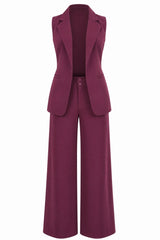Set Colombiano Long Vest & Pantalón Vino