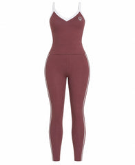Set Activewear Camisilla & Leggin Chocolate & Blanco