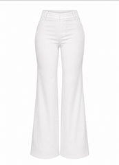 Mahón Blanco Cintura Alta Pull-On Wide Leg