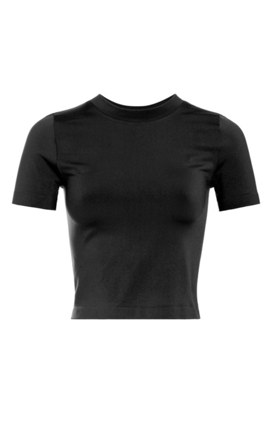 Camisa Básica Negra Manga Corta Stretch