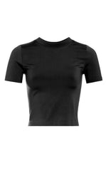 Camisa Básica Negra Manga Corta Stretch