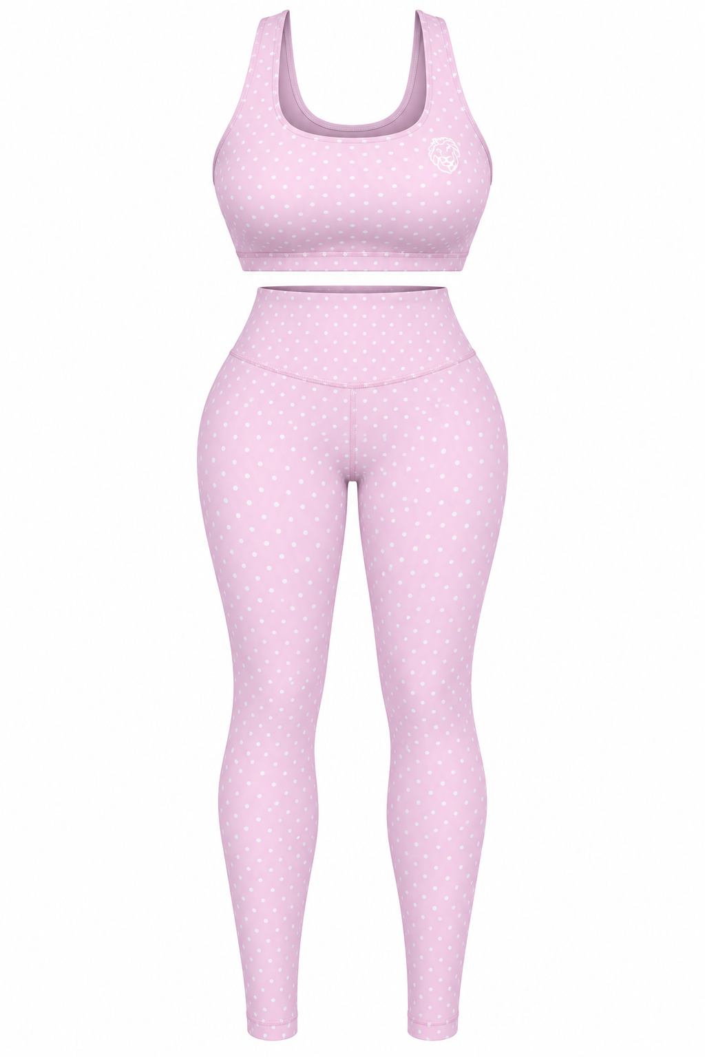 Set Activewear Leggin Polka Dot Rosa