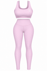 Set Activewear Leggin Polka Dot Rosa