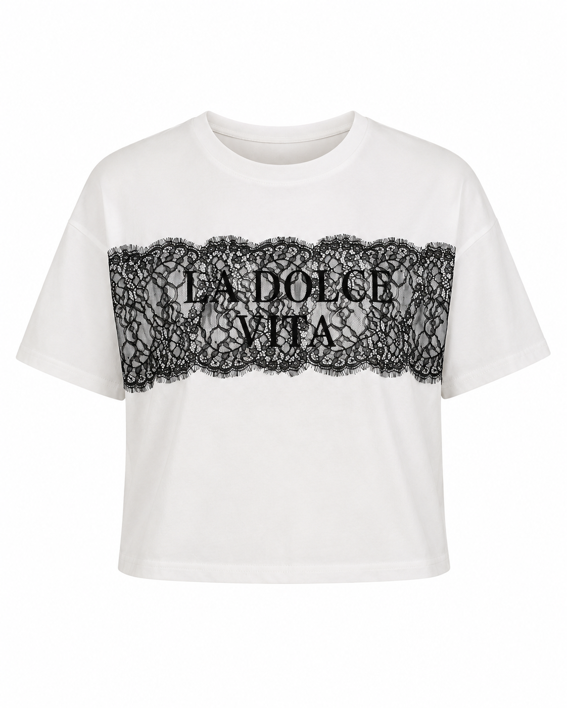 Camisa Blanca La Dolce Vita Encaje Negro
