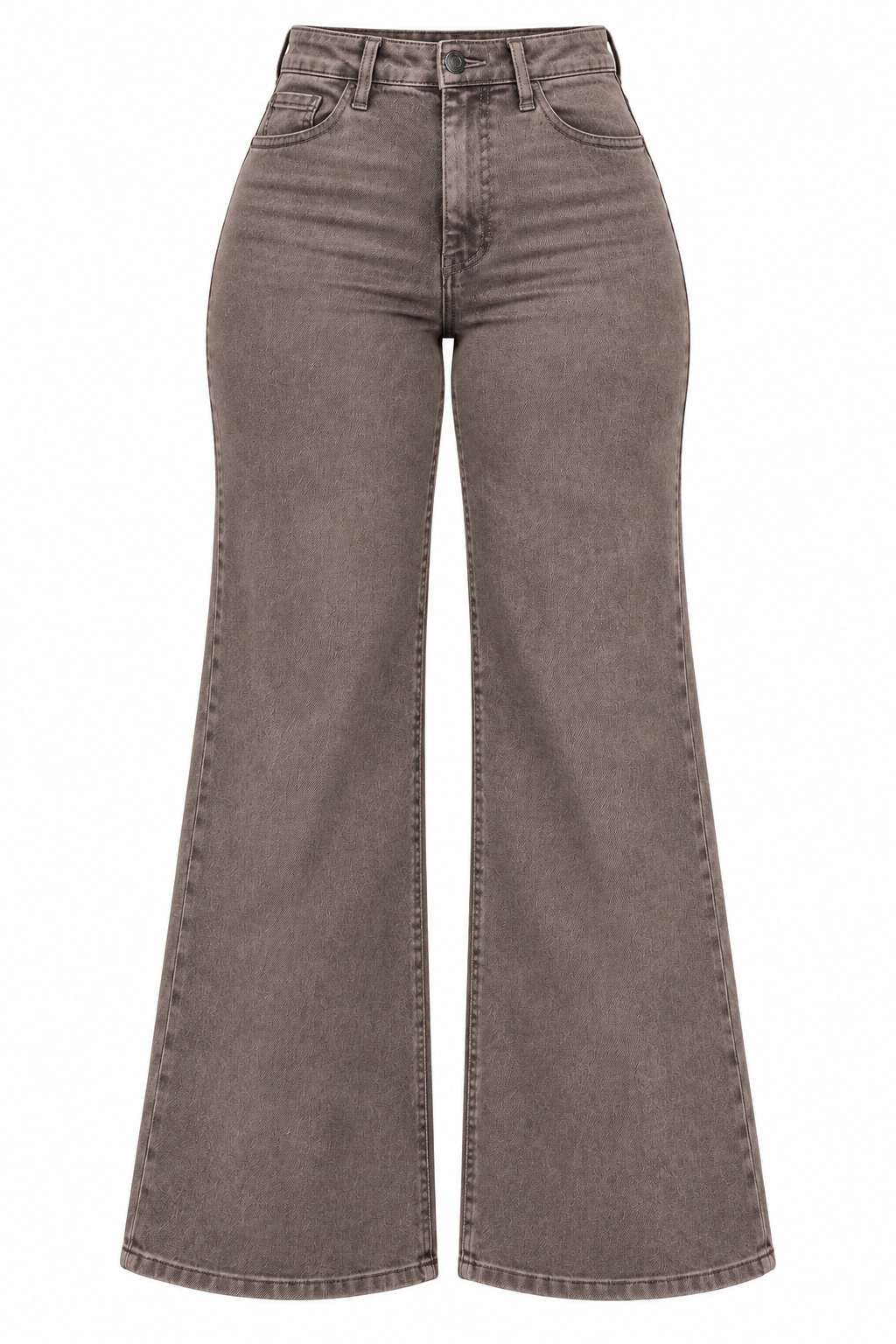 Mahón Cintura Alta Wide Leg Stretch Washed Brown