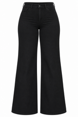 Mahón Cintura Alta Wide Leg Stretch Negro