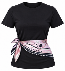 T-Shirts Black Con Pañuelo Satinado Línea Colombiana