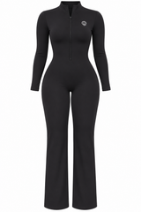 Enterizo Sculpt Flare Manga Larga Negro