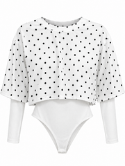 Bodysuit Malla Blanco Polka Dot