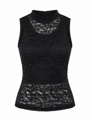 Camisa Negra Encaje Colombiana