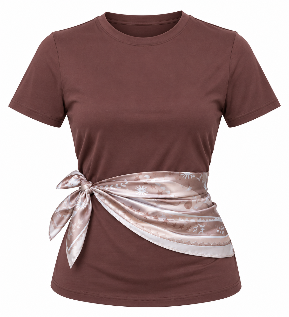 T-Shirt Cofee con Pañuelo Satinado Línea Colombiana