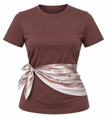 T-Shirt Cofee con Pañuelo Satinado Línea Colombiana