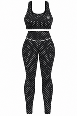 Set Activewear Leggin Polka Dot Negro